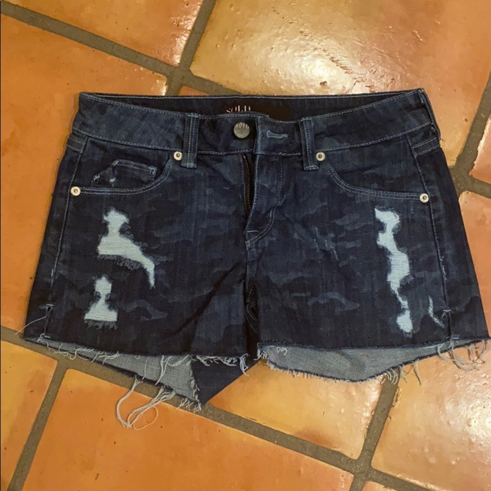 Cute Camo Denim Shorts